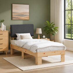 Your New Grey Bed Frame with Upholstered Headboard 90 x 190 cm