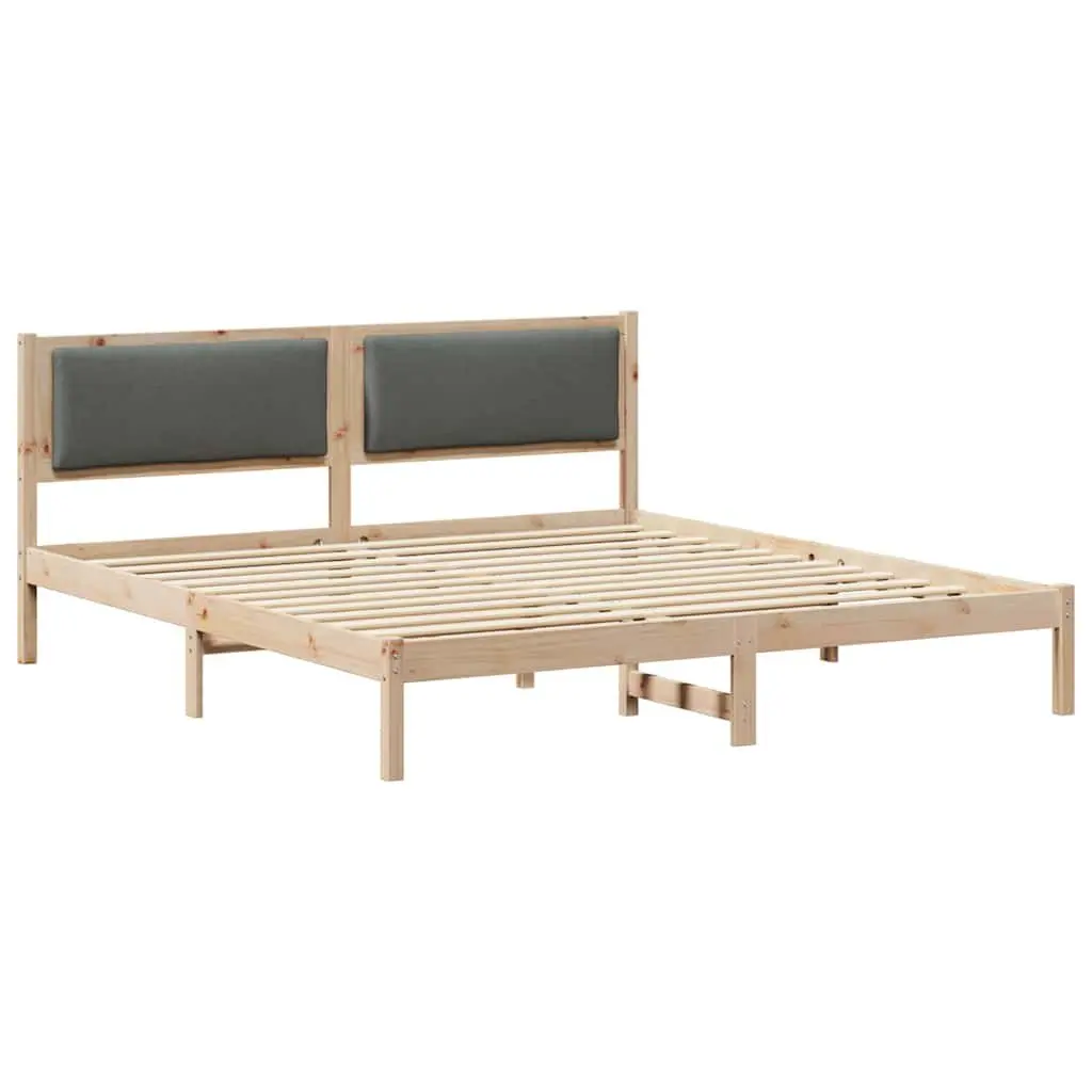 Bed Frame Grey 180 x 200 cm Solid Pine Wood Slatted Base