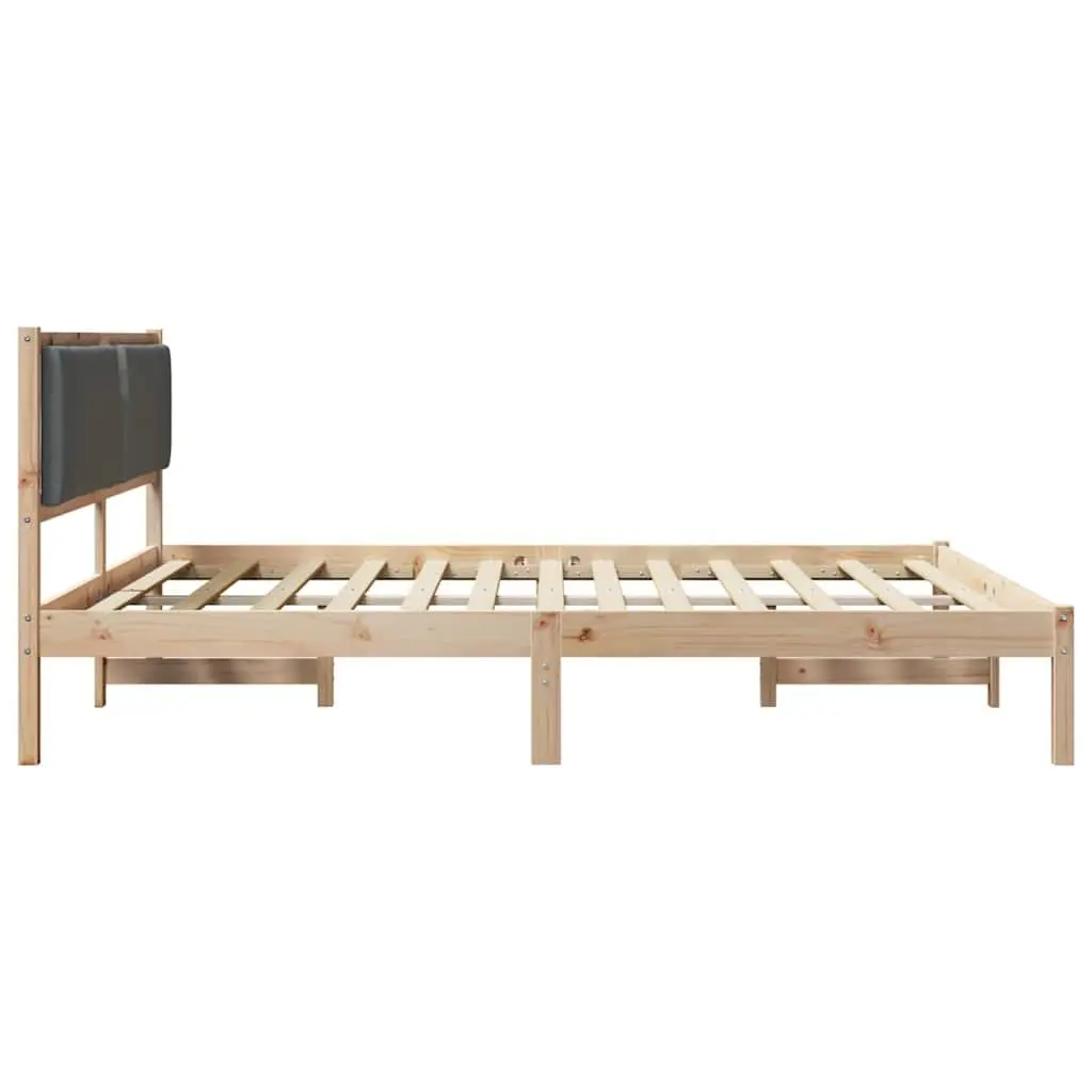 Bed Frame Grey 180 x 200 cm Solid Pine Wood Slatted Base
