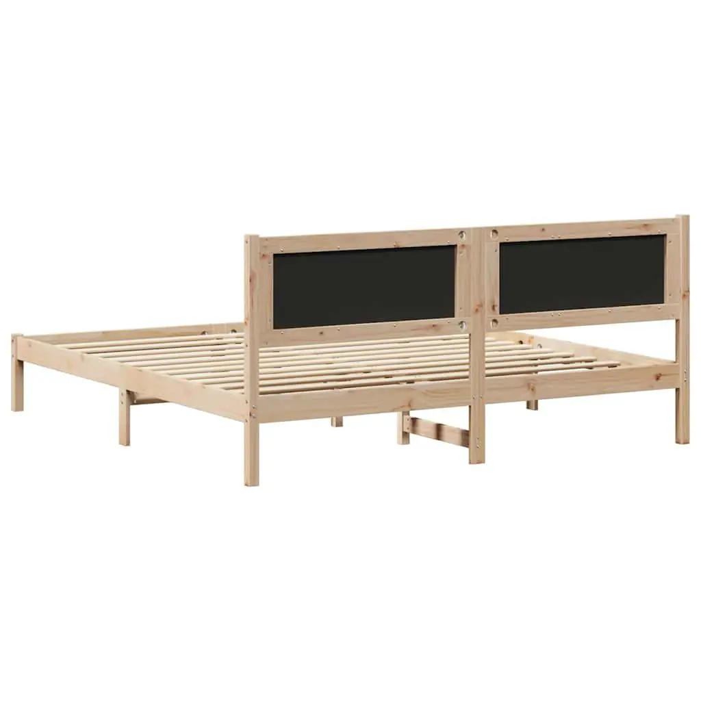 Bed Frame Grey 180 x 200 cm Solid Pine Wood Slatted Base