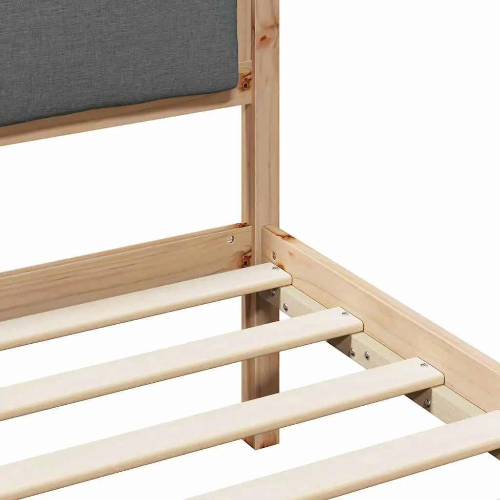 Bed Frame Grey 180 x 200 cm Solid Pine Wood Slatted Base