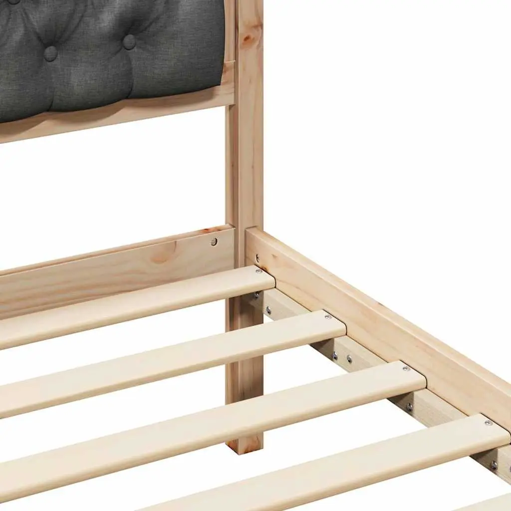 Bed Frame with Headboard 135 x 190 cm Solid Pine Wood Modern Minimalist Design