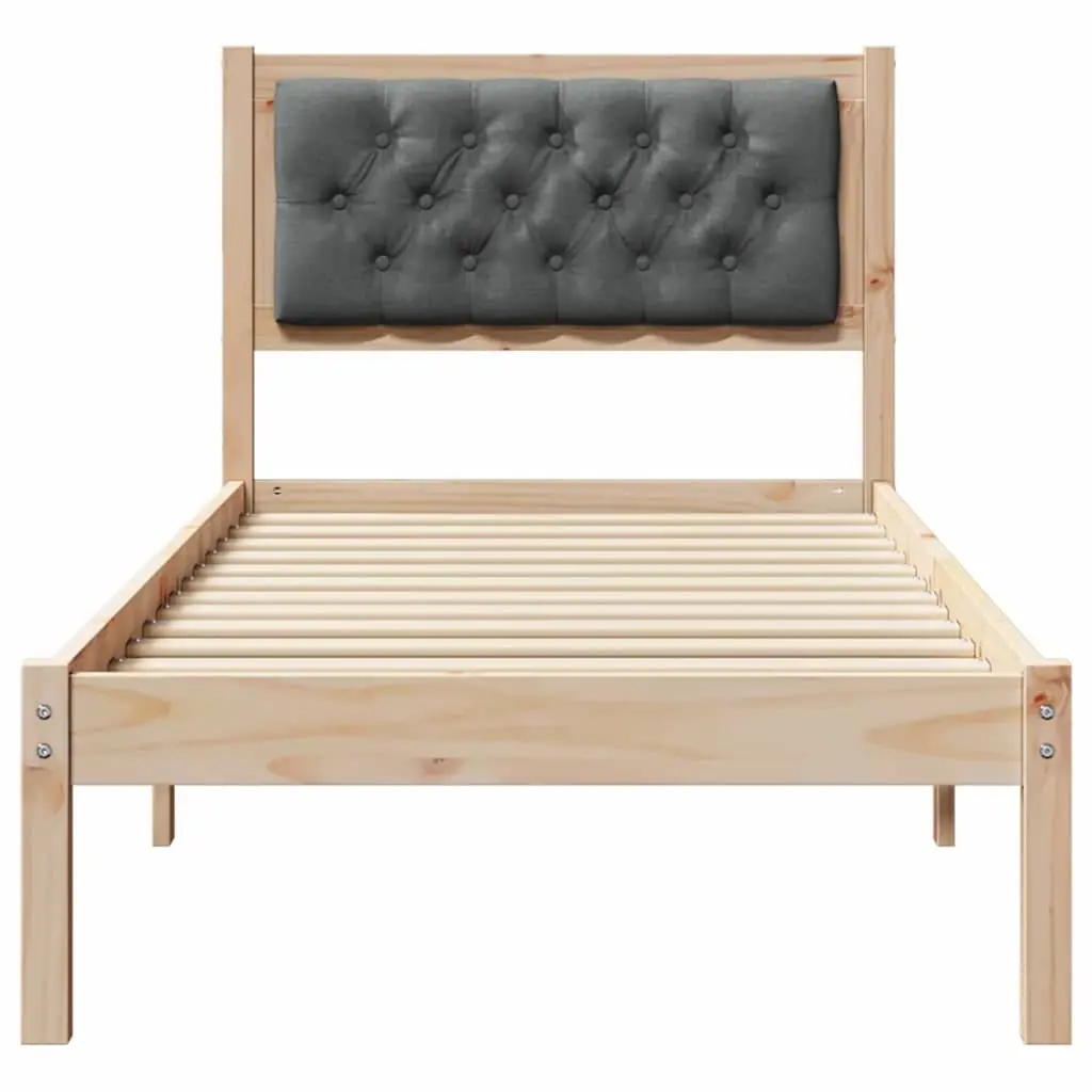 Bed Frame with Headboard Modern Minimalist 90 x 190 cm Solid Pine Wood Bedroom