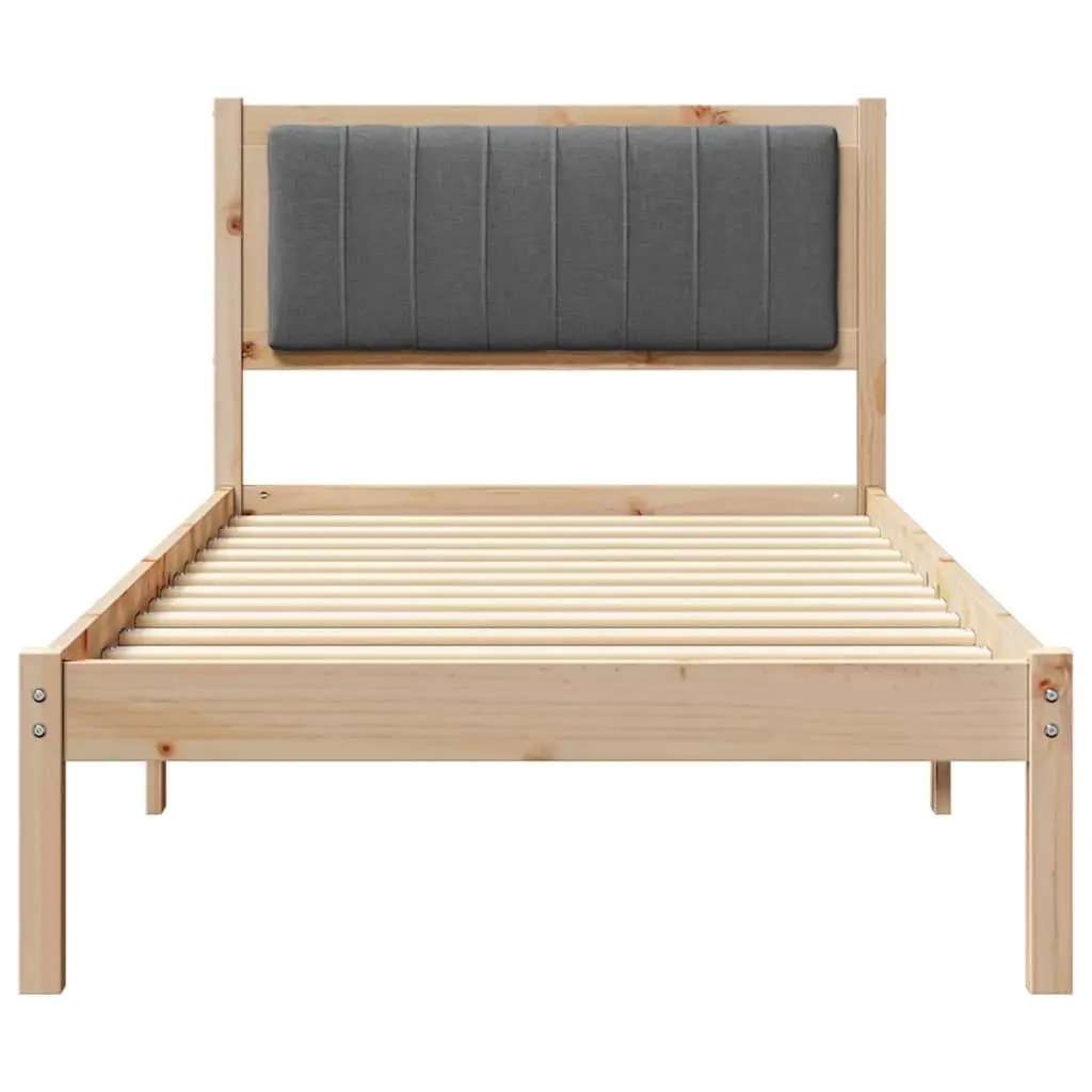 Bed Frame Upholstered Headboard 90 x 190 cm Modern Bedroom Furniture Dark Grey