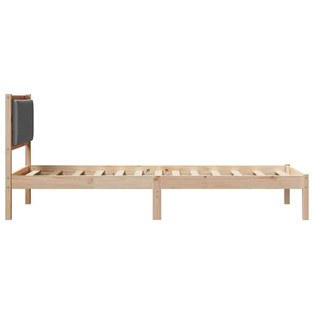 Bed Frame Upholstered Headboard 90 x 190 cm Modern Bedroom Furniture Dark Grey