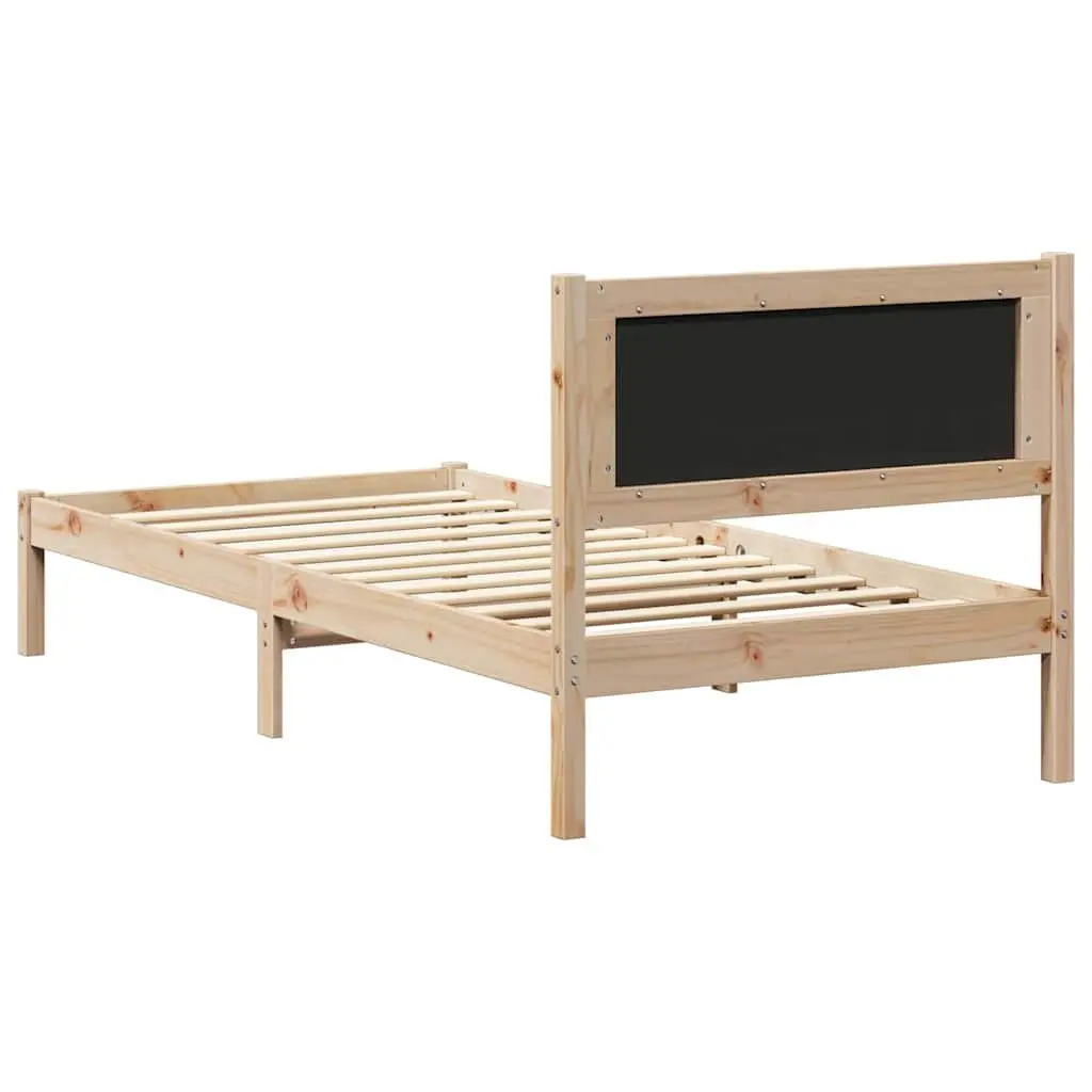 Bed Frame Upholstered Headboard 90 x 190 cm Modern Bedroom Furniture Dark Grey
