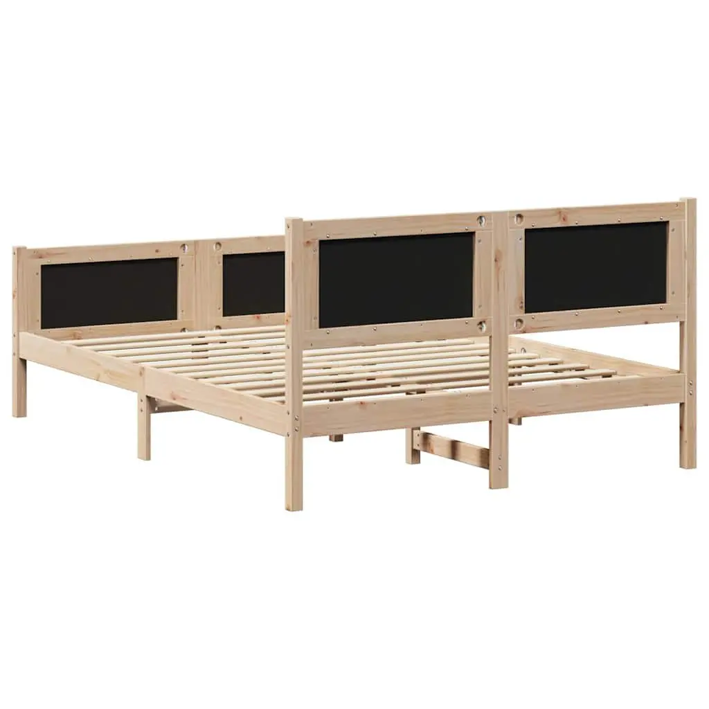 Bed Frame with Fabric Headboard Modern Design Bedroom Furniture 135x190cm