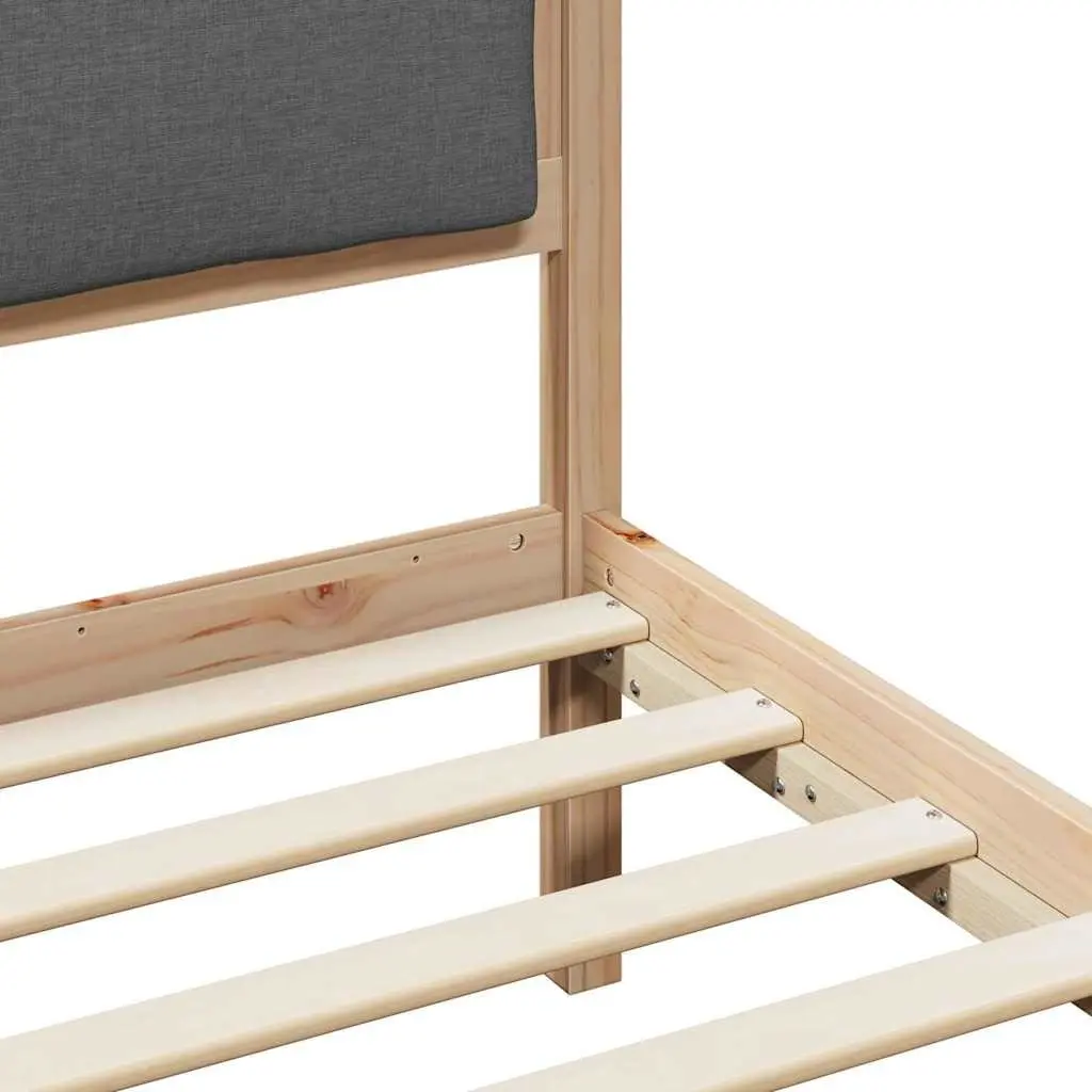 Bed Frame with Fabric Headboard Modern Design Bedroom Furniture 135x190cm