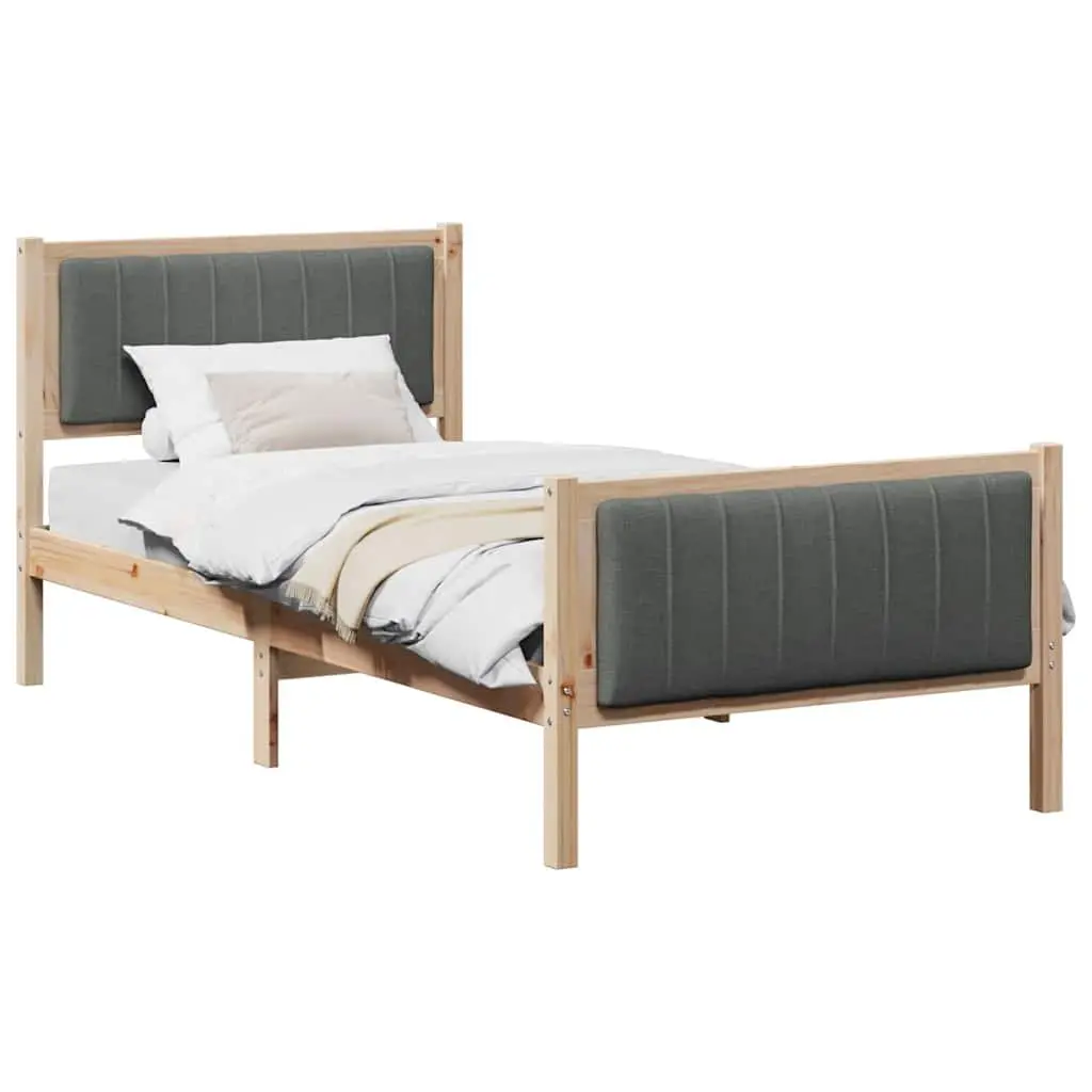 Bed Frame 90 x 190 cm Platform Solid Pine Wood Bedroom Furniture Modern Design