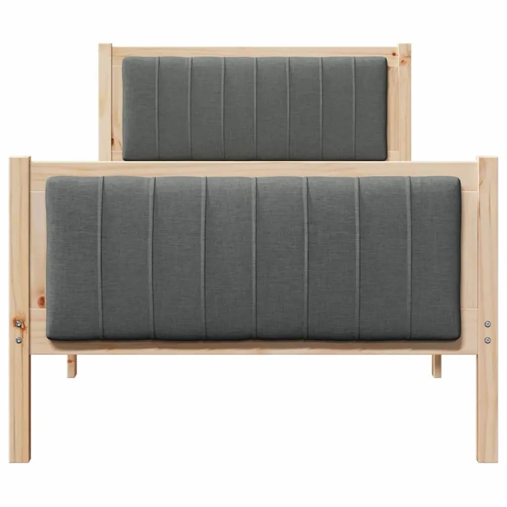 Bed Frame 90 x 190 cm Platform Solid Pine Wood Bedroom Furniture Modern Design