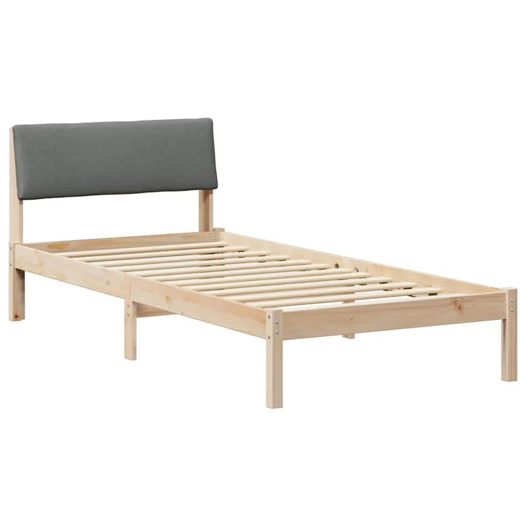 Bed Frame 90 x 190 cm Platform Solid Pine Wood Modern Bedroom Furniture Brown