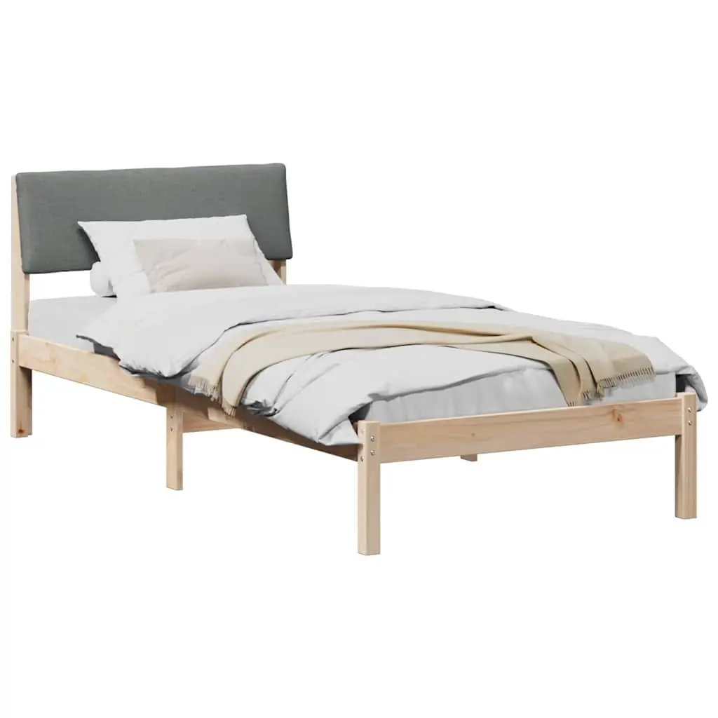 Bed Frame 90 x 190 cm Platform Solid Pine Wood Modern Bedroom Furniture Brown