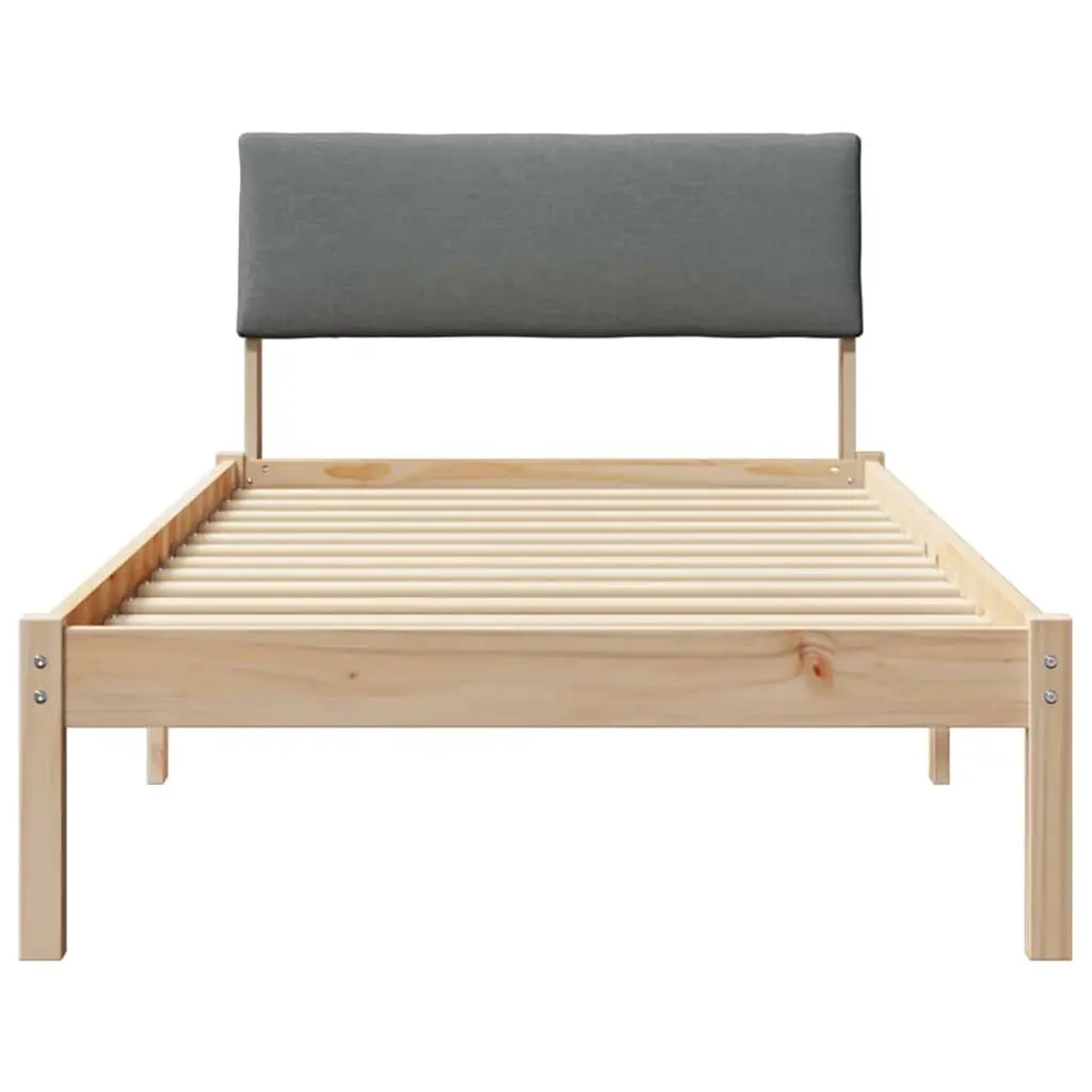 Bed Frame 90 x 190 cm Platform Solid Pine Wood Modern Bedroom Furniture Brown