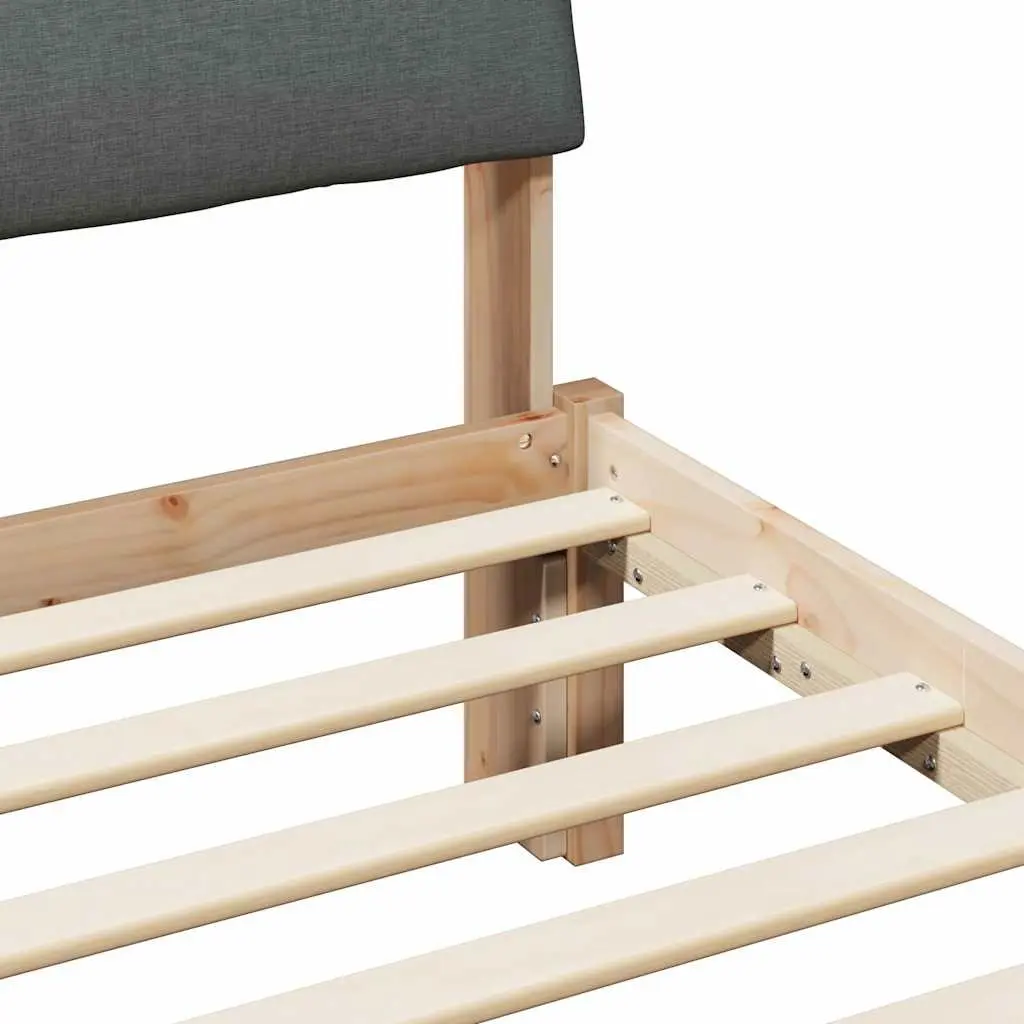 Bed Frame 90 x 190 cm Platform Solid Pine Wood Modern Bedroom Furniture Brown