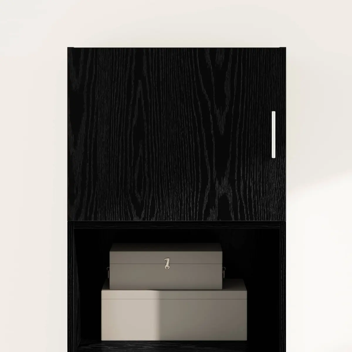 Wall Cabinet Black Oak Storage Furniture Rustic Wooden Sideboard 50 x 42.5 x 40 cm