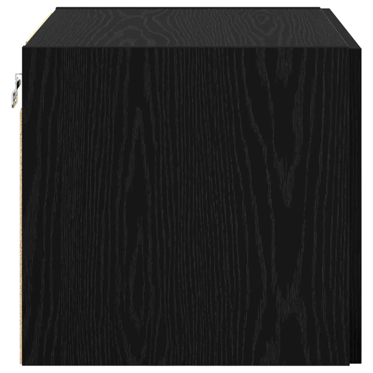 Wall Cabinet Black Oak Storage Furniture Rustic Wooden Sideboard 50 x 42.5 x 40 cm