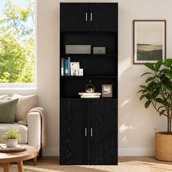Black Oak Wall Cabinet: Storage Made Simple