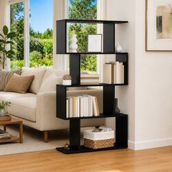 Concise and Stylish Black Oak Book Cabinet