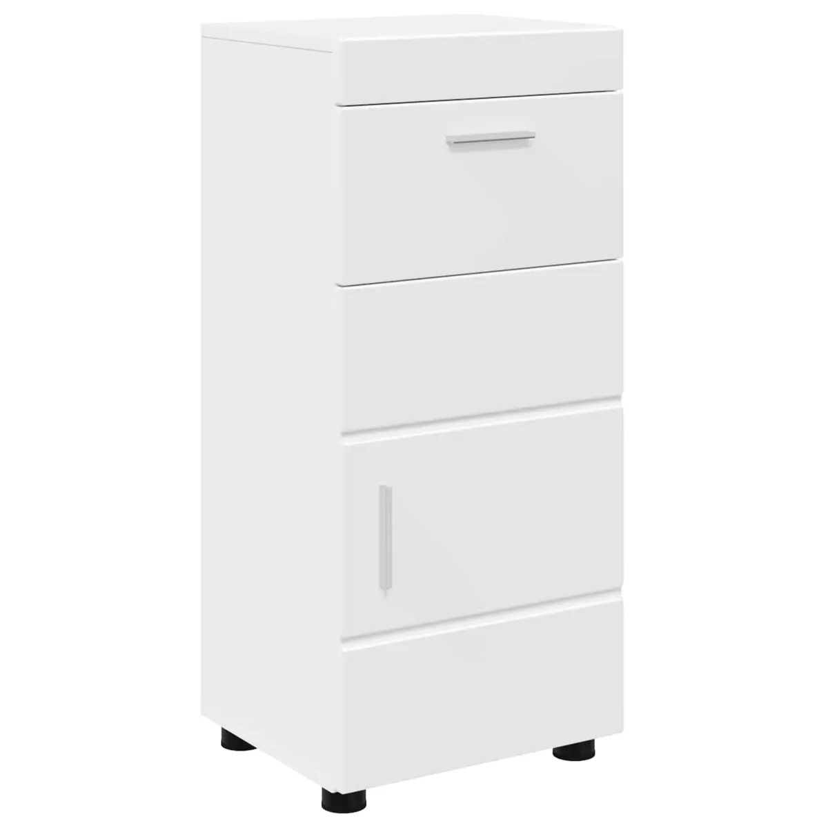Bathroom Vanity Unit White 37 x 31.5 x 82 cm Drawer Storage Cabinet Modern Matte