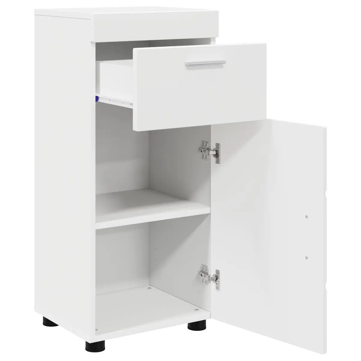 Bathroom Vanity Unit White 37 x 31.5 x 82 cm Drawer Storage Cabinet Modern Matte