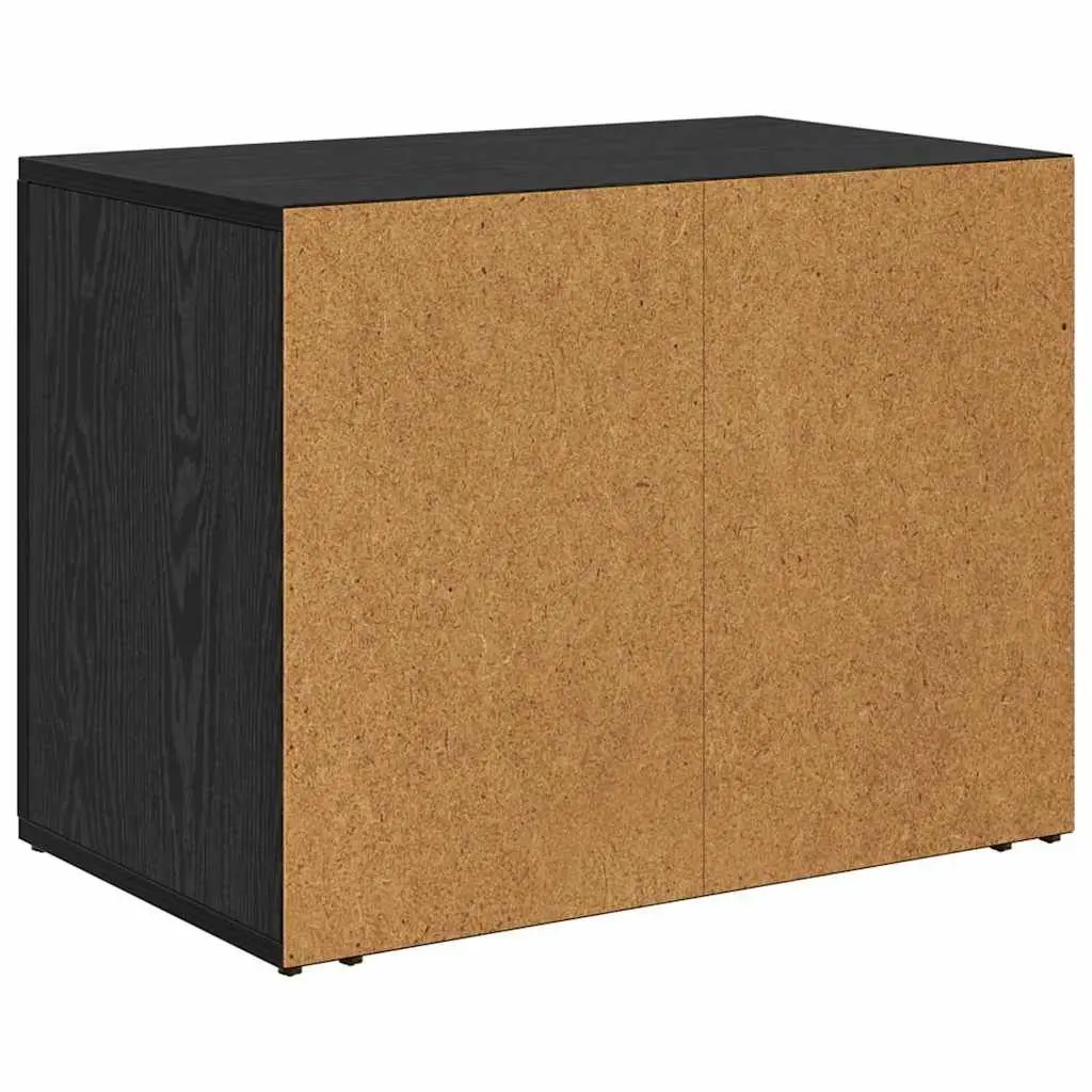 Bedside Cabinet Black Oak 35 x 60 x 50 cm Engineered Wood Smooth Sliding Drawers