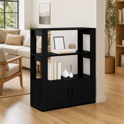 Compact Black Oak Sideboard: Quality Meets Functionality
