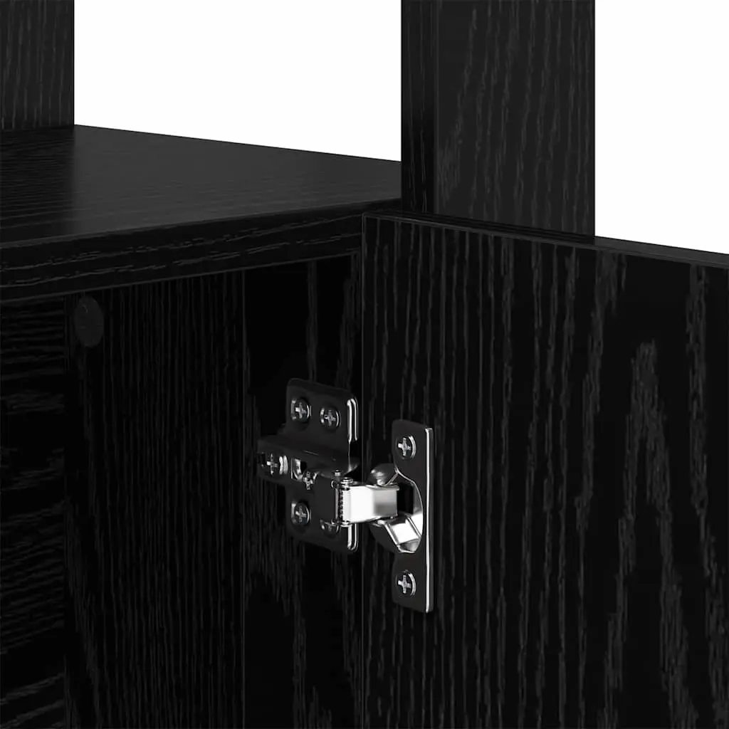 Black Sideboard Storage Cabinet Buffet Adjustable Shelves