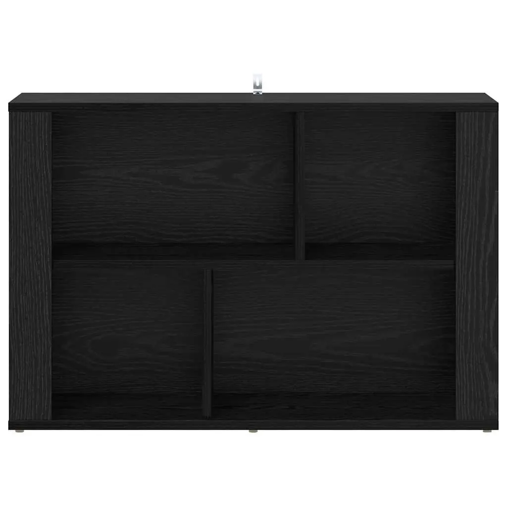 Engineered Wood Sideboard Storage Cabinet Black Oak 80x30x53cm Shelved Living Room