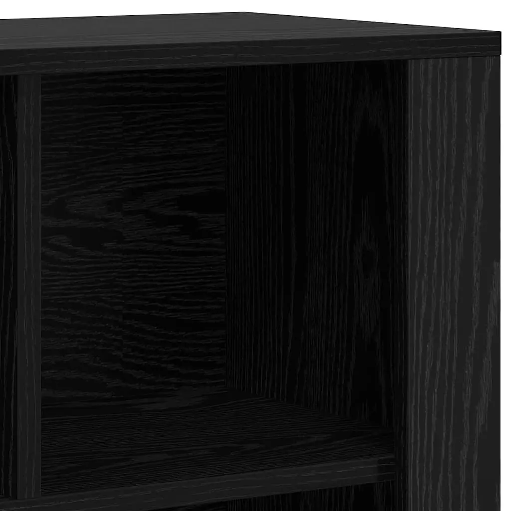 Engineered Wood Sideboard Storage Cabinet Black Oak 80x30x53cm Shelved Living Room