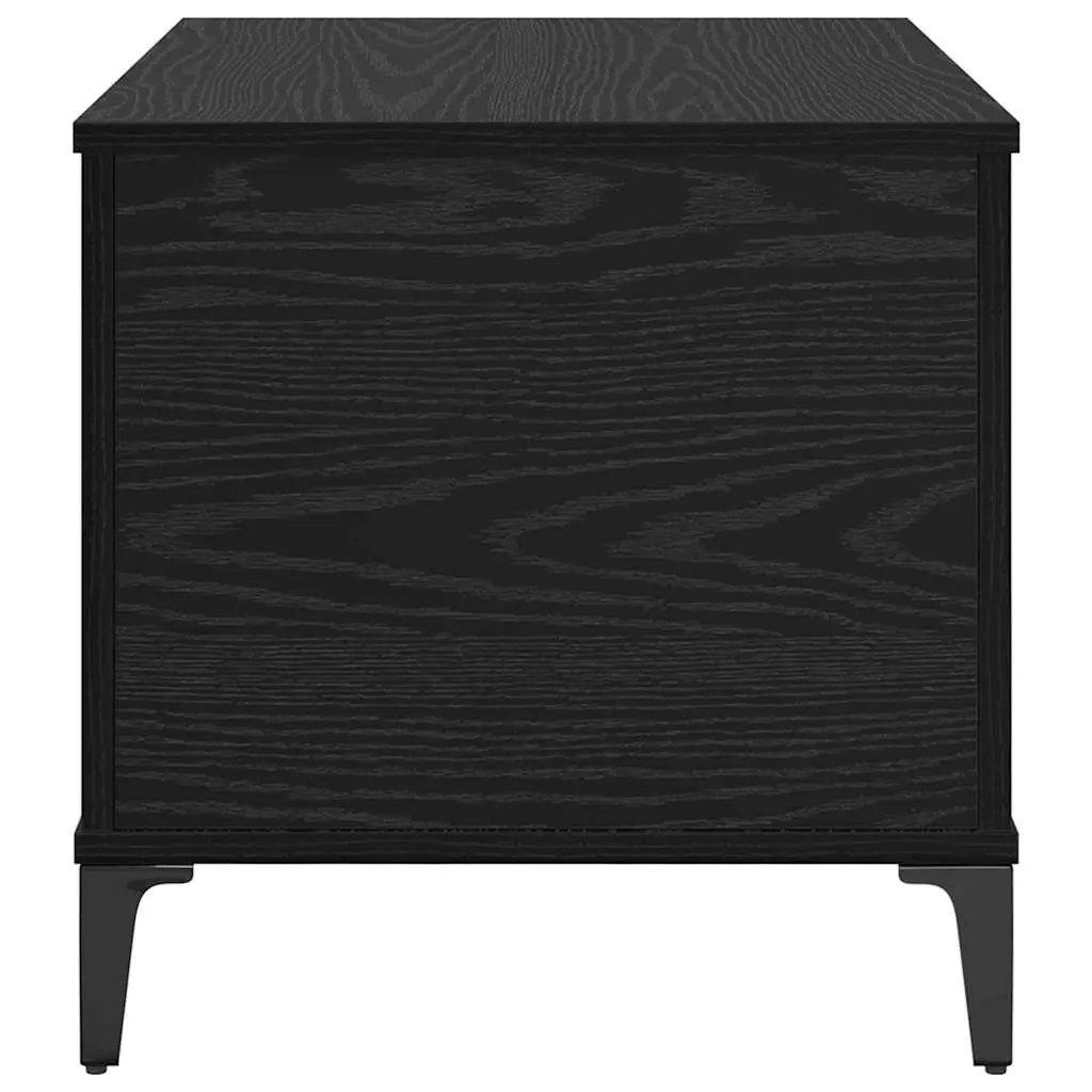 Coffee Table Black Oak Modern Engineered Wood Sturdy Metal Legs