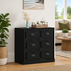 Concise Black Oak Sideboard with Ample Storage
