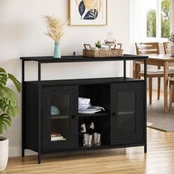 Concise and Modern Black Oak Sideboard Solution
