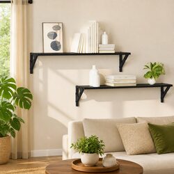 Sturdy Black Floating Shelves for Smart Spaces