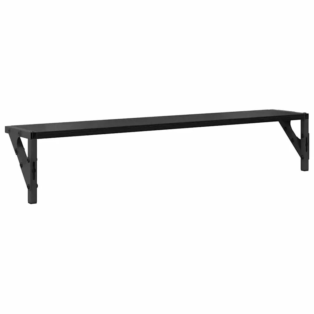 Wall Shelves 2 pcs Black 80 x 15 x 15.5 cm Engineered Wood Floating Shelves