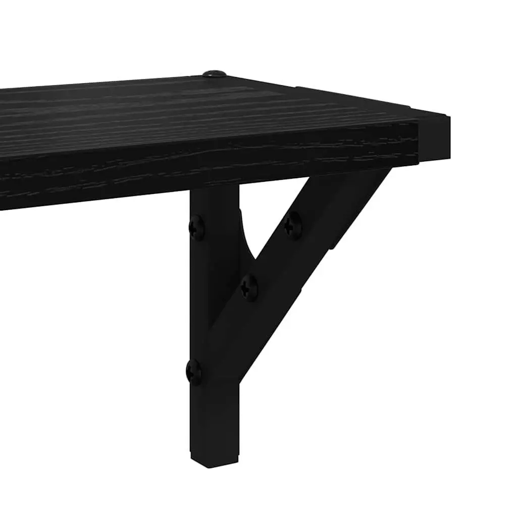 Wall Shelves 2 pcs Black 80 x 15 x 15.5 cm Engineered Wood Floating Shelves