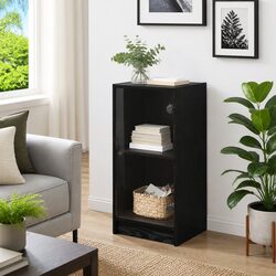Compact Black Sideboard with Glass Doors for Your Home