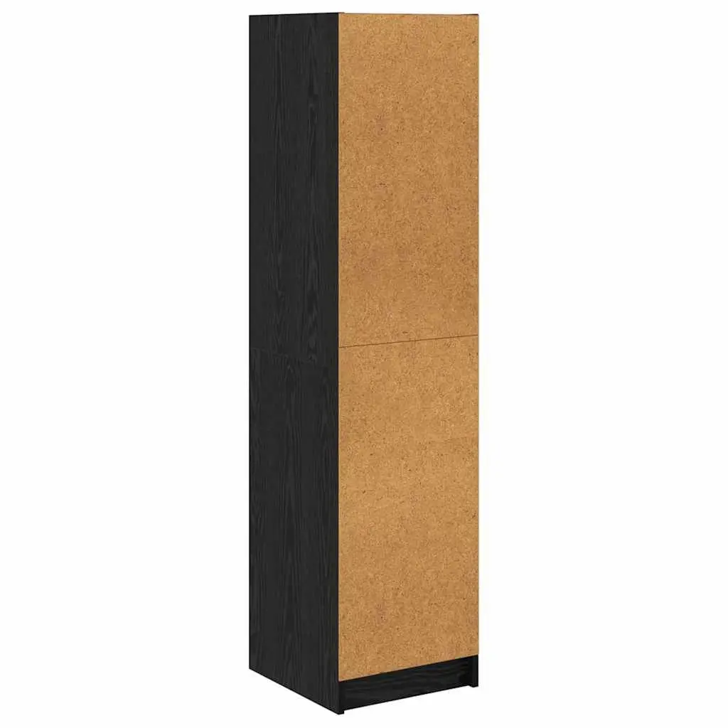 Black Oak Highboard Storage Cabinet Engineered Wood Dining Room Kitchen