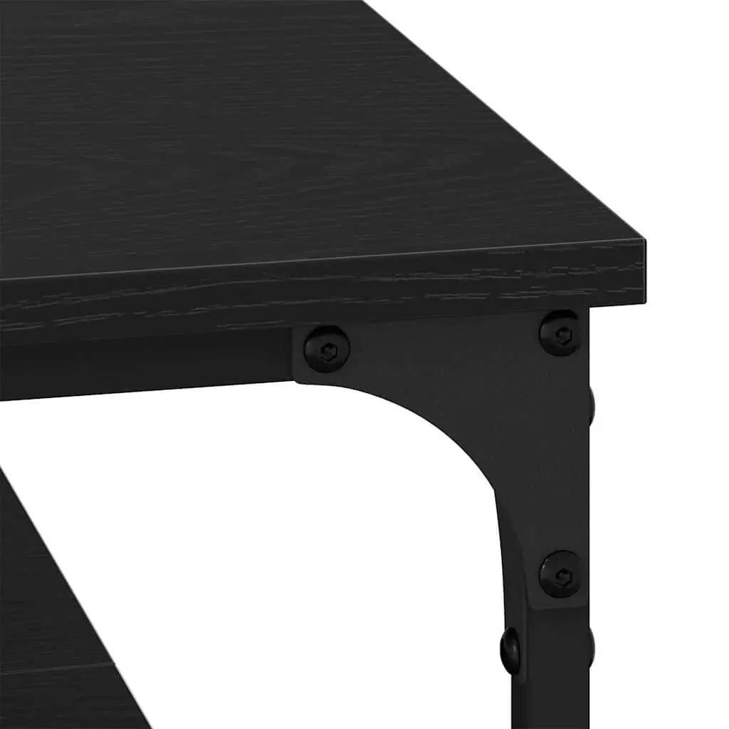 Industrial Coffee Table Black 100x100x40cm Storage Shelving