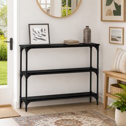 Compact and Modern Console Table with Metal Support