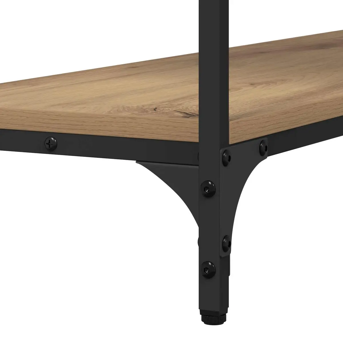 Console Table Brown Rectangular Engineered Wood Steel Frame Industrial Style