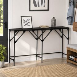 Concise 140cm Console Table in Black Oak
