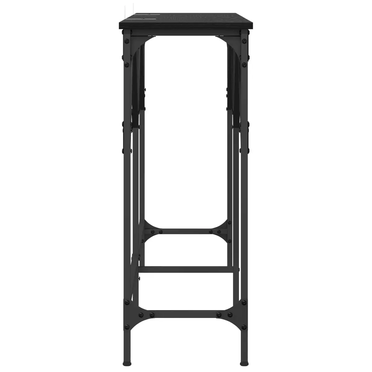Console Table Black Oak 140cm Engineered Wood Industrial Style Hairpin Legs