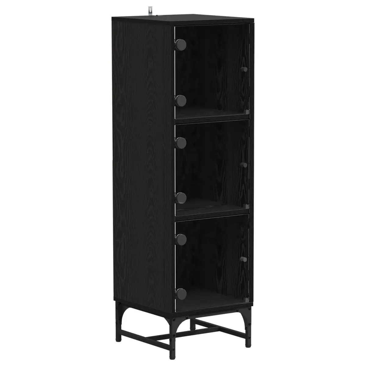 Black Sideboard Engineered Wood Modern Storage Cabinet 35x37x117cm Suitable for Dining Room Buffet