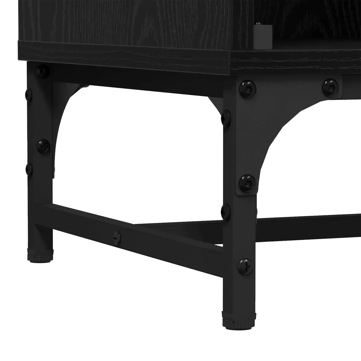Black Sideboard Engineered Wood Modern Storage Cabinet 35x37x117cm Suitable for Dining Room Buffet