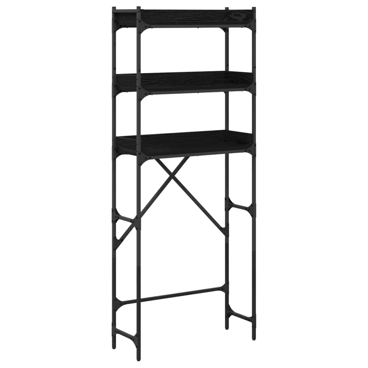 Washing Machine Shelf Laundry Room Storage Unit Modern Organiser Black