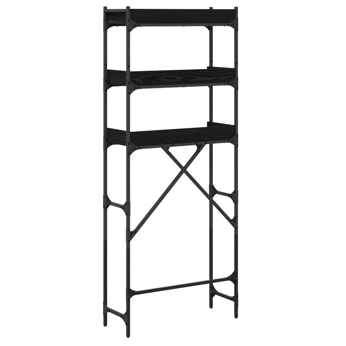 Washing Machine Shelf Laundry Room Storage Unit Modern Organiser Black