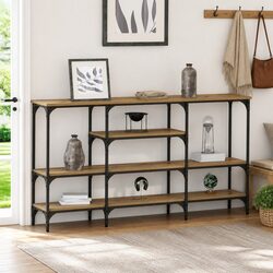 Concise Design Console Table with Steel and Wood
