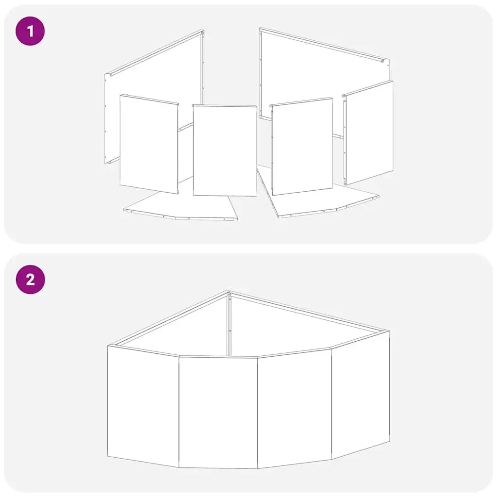 Corner Planter Brown 60x60x35cm Steel Outdoor Garden Patio Terrace