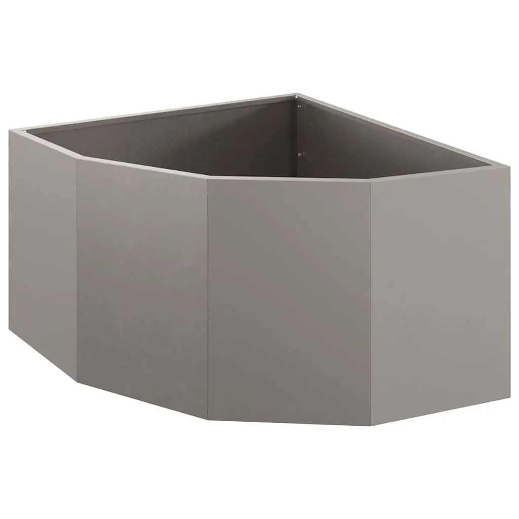 Corner Planter Brown 60x60x35cm Steel Outdoor Garden Patio Terrace