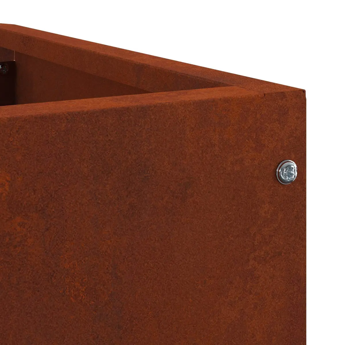 Corner Planter Brown 60x60x35cm Steel Outdoor Garden Patio Terrace